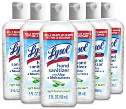 Lysol Hand Sanitizer 70% Alcohol Lemon 2oz (6 pack)