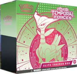 Pokemon Scarlet & Violet Temporal Forces Iron Leaves Elite Trainer Box (9 Booster Packs, 1 Foil Promo Card, 65 Card Sleeves & More)