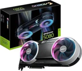 GIGABYTE AORUS GeForce RTX 5080 Infinity 16G Graphics Card, 16GB 256-bit GDDR7, PCIe 5.0, WINDFORCE HYPERBURST Cooling System, GV-N5080AORUS IF-16GD Video Card
