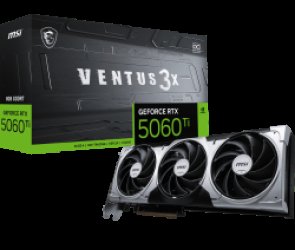 MSI Ventus GeForce RTX 5060 Ti 16GB GDDR7 PCI Express 5.0 x 16 (use x8) ATX Graphics Card RTX 5060 Ti 16G VENTUS 2X OC PLUS