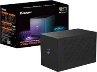 GIGABYTE AORUS RTX 5090 AI Box Graphics Card - External GPU (32GB GDDR7, 512-bit, PCIe 5.0, HDMI/DP 2.1b, 240mm Radiator, Silent Fans, Direct-Coverage Copper Plate, Thunderbolt 5)