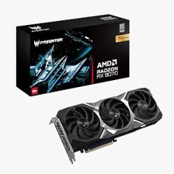 Predator Radeon RX 9070 OC 2.7GHz Boost Clock PCI Express 5.0 x16 DisplayPort 2.1 x3 HDMI 2.1a x1 Memory 16GB GDDR6 FrostBlade 4.0 Fan 3X PB-RX9070-SOC