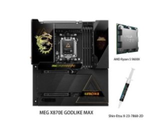 MSI MEG X870E GODLIKE MAX, E-ATX - Supports AMD Ryzen 9000/8000/7000 Processors, AM5 - Dynamic Dashboard III, EZ Slide M.2, 64MB BIOS ROM, 110A SPS, M.2 & PCIe 5.0, USB4, Wi-Fi 7, 10G + 5G LAN
