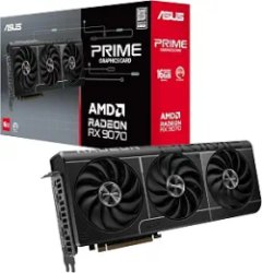 ASUS Prime Radeon RX 9070 Edition Graphics Card (PCIe 5.0, HDMI/DP 2.1, 2.5-Slot Design, axial-tech Fans, Dual Ball Fan Bearings, Dual BIOS, ASUS GPU Guard)