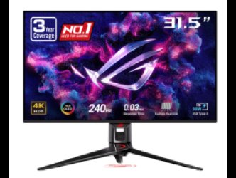 ASUS ROG Swift 32" 4K OLED Gaming Monitor (PG32UCDM) - UHD (3840 x 2160), QD-OLED, 240Hz, 0.03ms, G-SYNC Compatible, Custom Heatsink, Graphene Film, 99% DCI-P3, True 10-bit, 90W USB-C