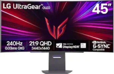 LG - UltraGear 45" OLED QHD 240Hz 0.03ms G-Sync/FreeSync Premium Pro Smart Gaming Monitor with DisplayHDR 400 TRUE - Black