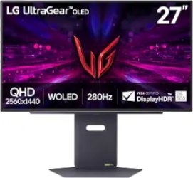LG 27GX700A-B 27-inch Ultragear QHD (2560 x 1440) OLED Gaming Monitor, 280Hz, 0.03ms, NVIDIA G-Sync, AMD FreeSync Premium Pro, VESA DisplayHDR TrueBlack500, with up to DCI-P3 99.5%, HDMI 2.1, Black