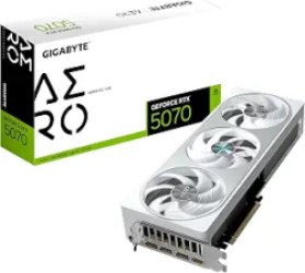 GIGABYTE GeForce RTX 5070 AERO OC 12G Graphics Card, 12GB 192-bit GDDR7, PCIe 5.0, WINDFORCE Cooling System, GV-N5070AERO OC-12GD Video Card, Compatible with Desktop
