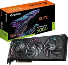 GIGABYTE AORUS GeForce RTX 5060 Elite 8G Graphics Card, 8GB 128-bit GDDR7, PCIe 5.0, WINDFORCE Cooling System, GV-N5060AORUS E-8GD Video Card
