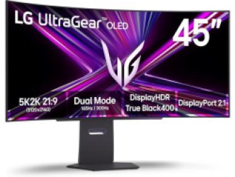 LG 45GX950A-B 45-inch Ultragear 5K2K WUHD (5120 x 2160) OLED Curved Gaming Monitor, Dual-Mode, 165Hz, 0.03ms, NVIDIA G-Sync, AMD FreeSync Premium Pro, HDR True Black 400, USB Type-C 90W, DP2.1